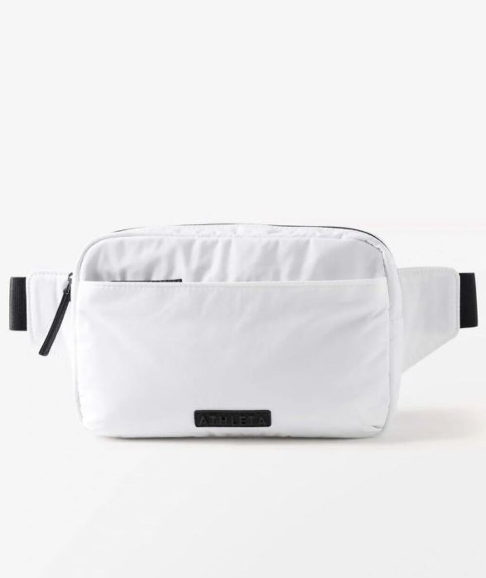 NEW Athleta All About Large Crossbody Belt Bag White Fanny Pack Waist One Size